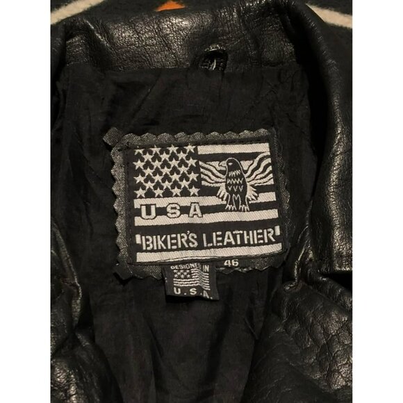 VTG Leather Jacket Size 46 Men, Thick and Resistant Leather Rebel Style - Picture 4 of 6